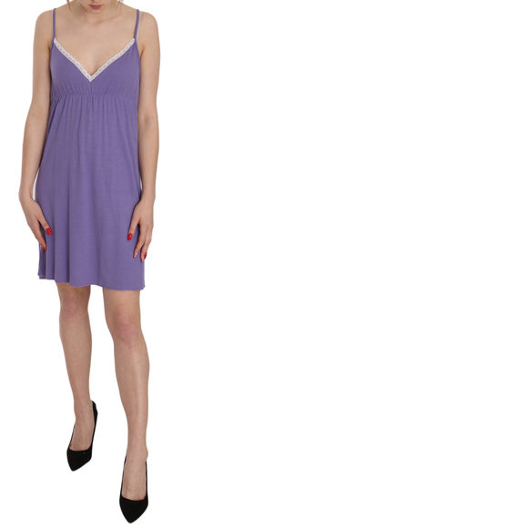 PINK MEMORIES Dresses & Skirts - PINK MEMORIES Purple Spaghetti Strap Plunging Shift Mini Dress